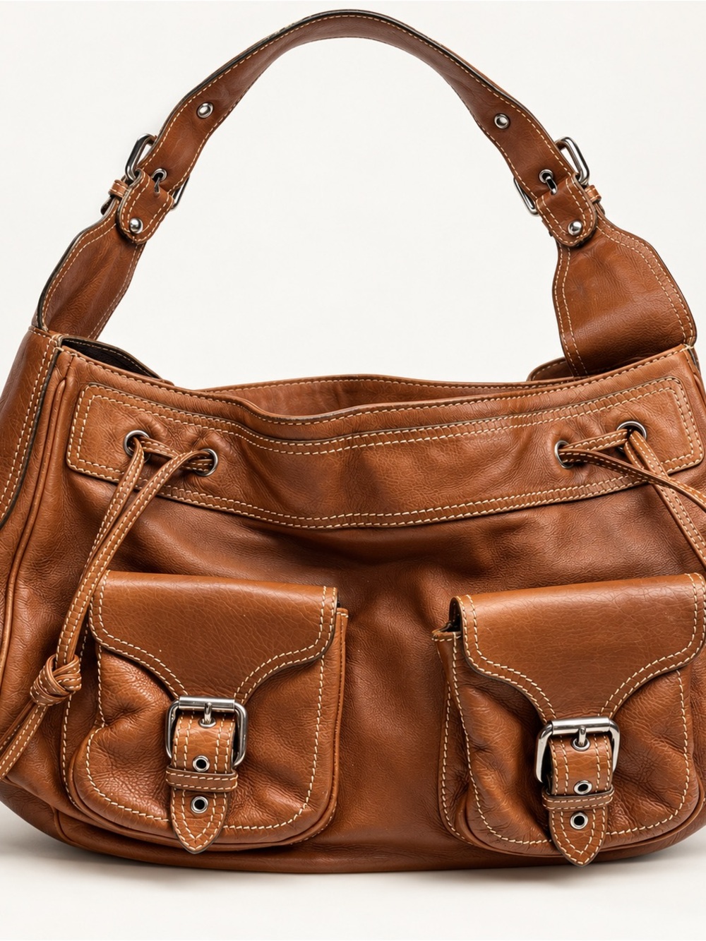 Marc Jacobs Cognac Leather Shoulder Karolina Hobo Bag